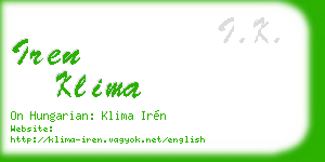 iren klima business card